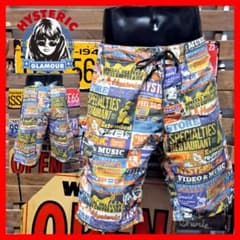 水陸両用 ヒステリックグラマー 2way マルチロゴ総柄 ショートパンツ