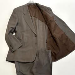 希少 70s〜80s バレンシアガ スーツ セットアップ カーキ系 XL〜3L 