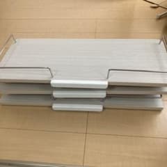 収納ラック ホワイト グレー 約60cm x 30cmのサムネイル