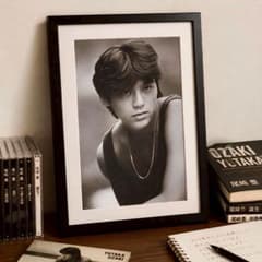 コレクター必見！ 限定品！ 尾崎豊 モノクロ♪ 昭和レトロ貴重な額付き