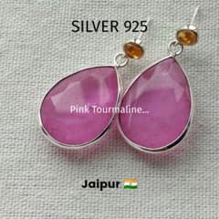 値下げ♡ジャイプールジュエリー シルバー925ピアス 天然石 ピンクトルマリン 値下げ♡ジャイプールジュエリー シルバー925ピアス 天然石 ピンク