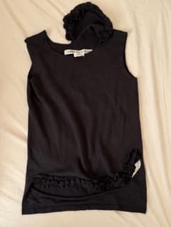 Comme des Garçons フリル付き黒タンクトップ XSのサムネイル