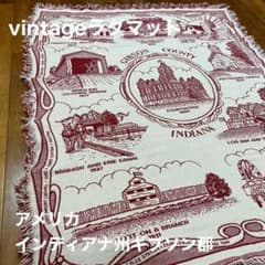希少】vintageラグマット アメリカインディアナ州 タペストリー古着USA