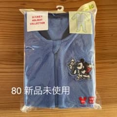 【新品】ユニクロ　ロンパース　フリース　80 ミッキーのサムネイル