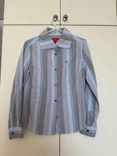 【Vivienne Westwood】ストライプ 長袖シャツ (青・グレー)のサムネイル