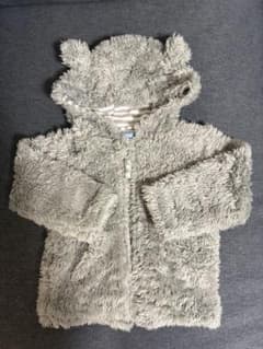 O' Baby Collection くま耳 ボアパーカー グレー 74cmのサムネイル