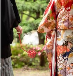 前撮り小物扇子赤い糸 糸電話 和装フォトウェディング アイテム グッズ結婚 m89400460862_1.jpg?1603762188