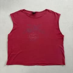 Stussy 赤 ノースリーブタンクトップ L - メルカリ