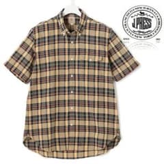 新品タグ付き【ジェイプレス】マドラスチェック柄 B.D.半袖シャツ 2L