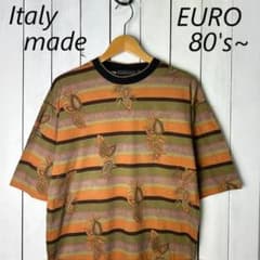 Thumbnail of ユーロ古着 80s～ イタリア製 ペイズリー柄＋ボーダーTシャツ M オールド