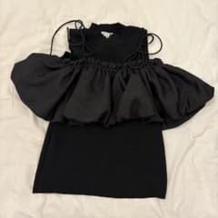 rienda リブニット オフショル 半袖トップスのサムネイル