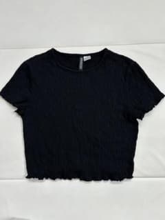 H&M クロップド丈 半袖Tシャツ ブラック Sのサムネイル