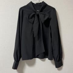 ボウタイブラウス 黒のサムネイル