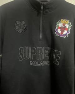 SUPREMEハーフジップスウェットブラック Milano - メルカリ