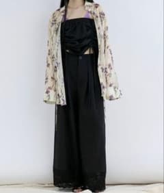 drawstring skirt set レースドッキングパンツのサムネイル