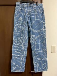 Supreme 地図柄 ブラックデニムパンツ　30size Supreme 地図柄デニムパンツ 30インチ - メルカリ