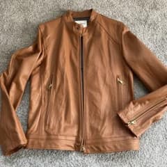 URBAN RESEARCH ブラウン シングルライダースジャケット 38 豚革のサムネイル
