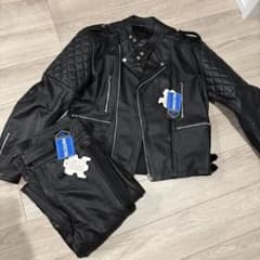 【期間限定値下げ中】本革 ダブルライダースジャケット XLサイズのサムネイル