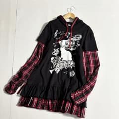 PUTUMAYO プトマヨ　うさぎ・音符柄　ドッキングチュニック・ワンピース PUTUMAYO プトマヨ うさぎ・音符柄 ドッキングチュニック・ワンピース