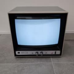Toshiba VM-17A CRT video monitor, steel frame, Showa retro style.