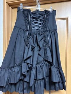 BODYLINE レースアップ フリル ゴスロリ ミニスカート ブラック M