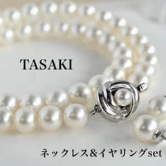 最高品位・オーロラ花珠】タサキ アコヤ パール ネックレス イヤリング 