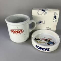 ◇POPEYE ポパイ マグカップ 灰皿 セット LYRIC◇昭和レトロ当時物
