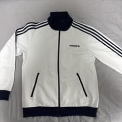 adidas 3ストライプジャージ L ホワイト/ネイビー - メルカリ