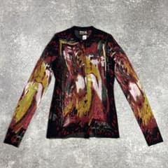 ジャンポールゴルチエ パワーネット ヌード絵画 カーディガン 総柄