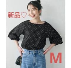 新品♥ coca バルーンスリーブ ドットブラウス / コカのサムネイル