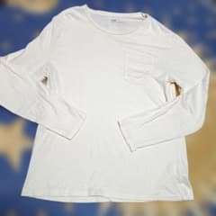 Gap 長袖 ポケット付 カットソー ライトイエローアイボリー L　oldgap