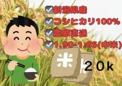 新潟県産コシヒカリ中米10㌔×2袋自家用特別栽培米精米済専用ページ不可のサムネイル