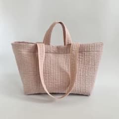 ヌビバッグ◎グレージュ　ダブルハンドル　マザーズバッグ　サブバッグ　GARDEN ヌビバッグ◎くすみピンクダブルハンドル マザーズバッグ イブル