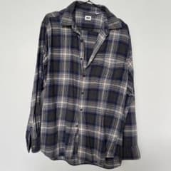 UNIQLO ネルシャツ L ネイビー系チェックのサムネイル