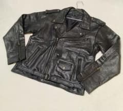 ジェラード　馬革　ブラック ダブルライダース　XL　未使用 に近い ☆【未使用タグ付き】XL 本革 ダブルライダース 黒 YKK ベルト付