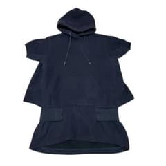 sacai パーカーワンピース ドッキング ネイビー レディース - メルカリ