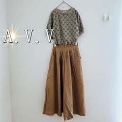 AVV Elastic Waist Tucked Flare Wide Gaucho Pants (M) Brown