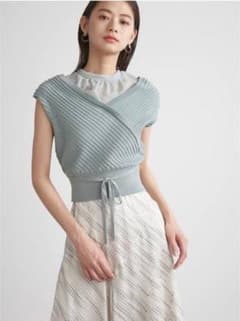 lilybrownノースリレイヤードニットトップス(BLU-F)のサムネイル