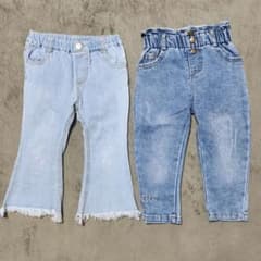 キッズデニムパンツセット90cm 95cm フレア ハイウエストのサムネイル