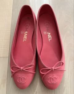 CHANEL ピンク フラットシューズ22.5-23cm - メルカリ