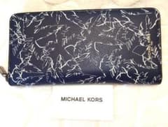 新品 マイケルコース ネイビーブルー 長財布 スマホも入る ウォレット