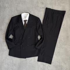 90's vintage ダブルスーツ　セットアップ　YZIP ネイビー　卒業式