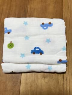 新品　未使用　ミキハウス　ガーゼバスタオル　おくるみ　車のサムネイル