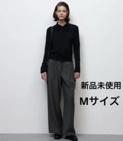 【新品未使用】 GU タックワイドパンツ MN　ダークグレーのサムネイル