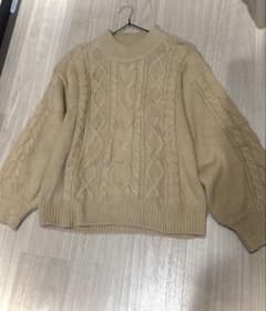 INGNI ケーブルニット ベージュ ブラウン Mのサムネイル