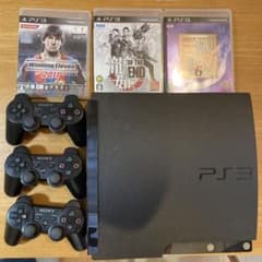 PS3+ソフト３本セット　コントローラ３つ付きのサムネイル