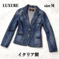 希少・イタリア製】LUXURE デニムテーラードジャケット ビジューボタン 