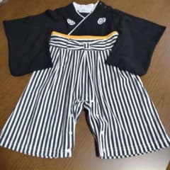 ベビー　袴ロンパース　男の子　80　黒のサムネイル