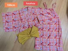 futafuta 浴衣セット セパレート ワンピース 100cm 朱色系のサムネイル