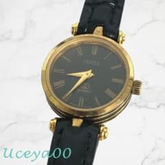 GUCCI グッチ ヴィンテージ クォーツ 腕時計 ブラック ゴールド